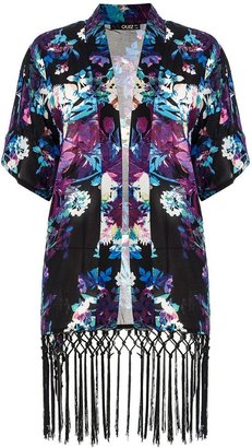 Quiz Fringe Hem Kimono