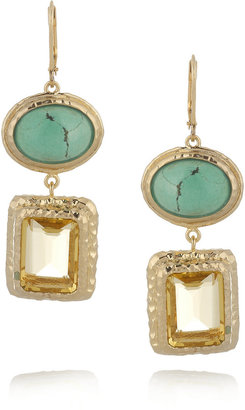 Isharya Nile Nymph 18-karat gold-plated turquoise and crystal earrings