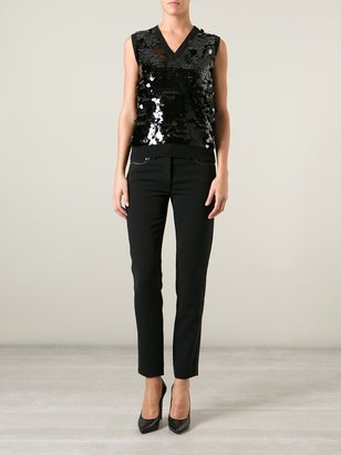 Moschino chain trim trousers - women - Silk/Polyester/Triacetate - 42