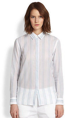 Theory Trillith Striped Cotton Shirt