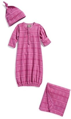 Kate Quinn Organics 'Snuggle - New Leaf' Gown, Hat & Blanket (Baby Girls)
