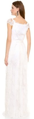 Collette Dinnigan Lace Paneled Gown