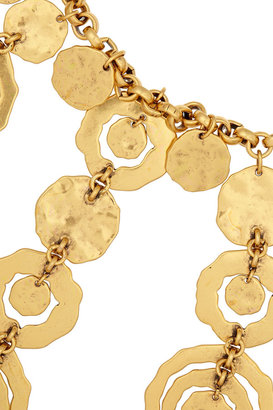 Oscar de la Renta Hammered gold-plated necklace