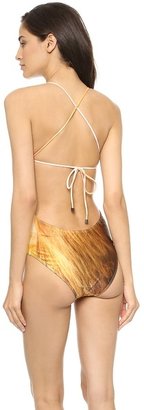 We Are Handsome The Mighty Deep Neck One Piece Swimsuit