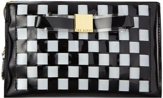 Ted Baker Black large bow weave cosmetic bag