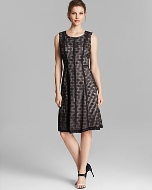 Anne Klein Dress - Sleeveless Ladder Lace Fit and Flare