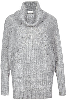 Marks and Spencer Indigo Collection Cowl Neck Cable Knit Jumper with Wool