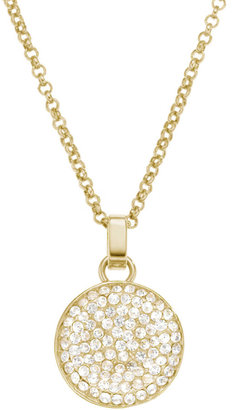 Michael Kors Gold-Tone Concave Pave Pendant Necklace