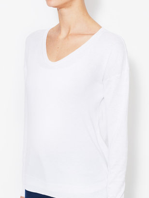 Cotton Blend Drop Shoulder V-Neck Sweater