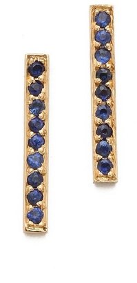 Jennifer Meyer 18k Gold Bar Sapphire Stud Earrings
