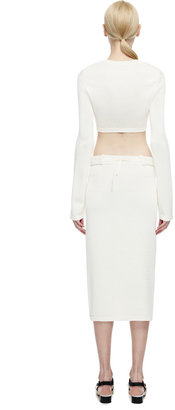Calvin Klein Collection Ivory Viscose Long Sleeve Top