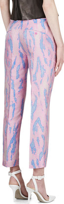 3.1 Phillip Lim Pink Cropped Snake Print Trousers