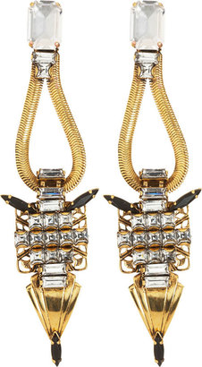 Erickson Beamon Crystal Snake Chain Deco Earrings