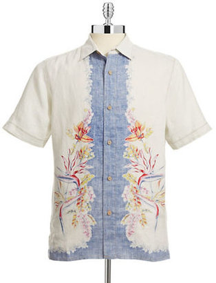 Tommy Bahama Linen Floral Print Shirt --