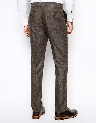 ASOS Slim Suit Pants In Herringbone