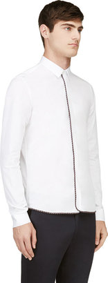Kris Van Assche Krisvanassche White & Navy Woven Trim Shirt