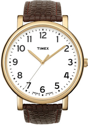 Timex 'Easy Reader' Leather Strap Watch, 42mm