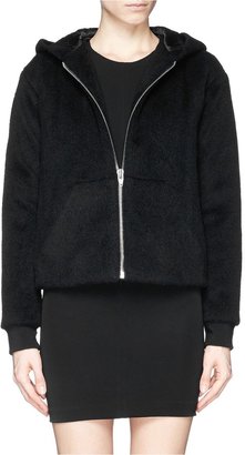 Alexander Wang T BY Alpaca-wool felt zip hoodie