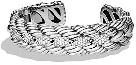 David Yurman Woven Cable Narrow Cuff with Diamonds