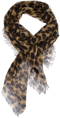 Alexander McQueen leopard and skull print scarf