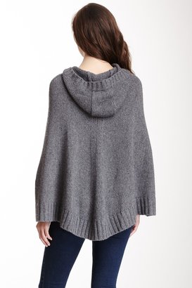 Autumn Cashmere Hooded Zip Front Knit Poncho