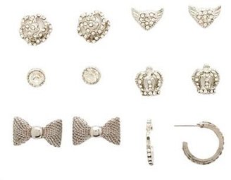 Charlotte Russe Regal Rhinestone Stud Earrings - 6 Pack