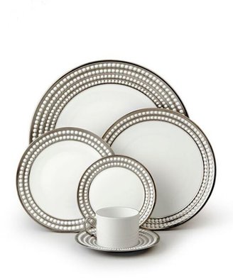 L'OBJET Perlee Porcelain and Platinum Soup Plate