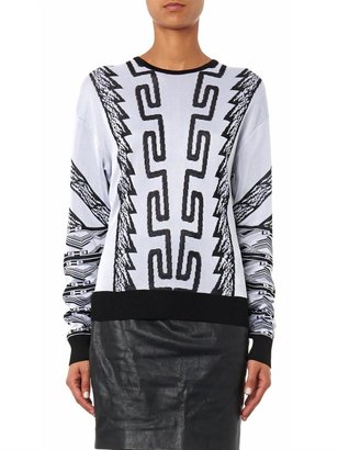 Versace Anthony Vaccarello X Versus Iconic contrast-jacquard sweater