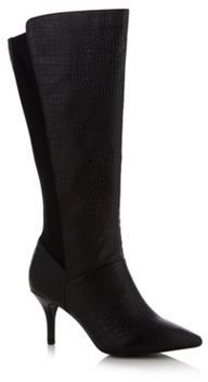 Ben de Lisi Principles by Designer black mock croc mid high leg boots