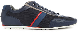 HUGO BOSS Thatoz Blue Leather and Nylon Sneakers