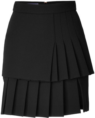 Ungaro Wool Crepe Pleated Skirt