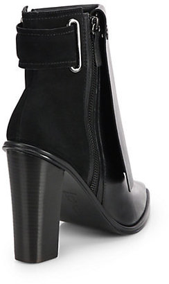 Tibi Bailey Layered-Look Leather & Suede Ankle Boots