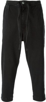 Paura cropped washed trousers