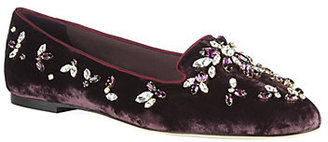 Dolce & Gabbana Hawthorne Embellished Velvet Flat