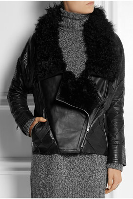 Preen Line Dudley shearling-trimmed quilted leather jacket