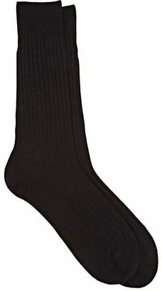 Barneys New York Men's Rib-Knit Mid-Calf Socks - Black