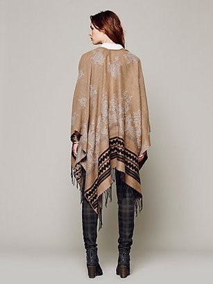Free People Border Tapestry Poncho