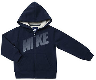 Nike Boys 2 to 7 Embroidered Fleece Hoodie-BLUE-4
