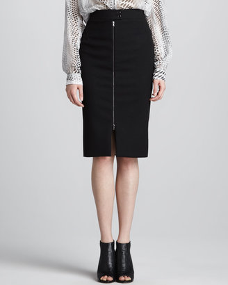 L'Agence Front-Zip Pencil Skirt