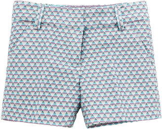 Lili Gaufrette Bluish cotton weave shorts