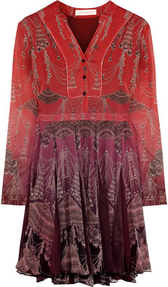 Matthew Williamson Printed ombré silk-chiffon dress