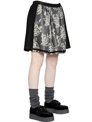 I'M Isola Marras Wool Blend Jersey And Jacquard Skirt