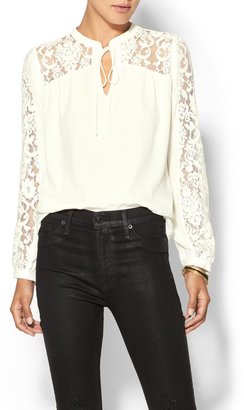 Piperlime Collection Lace Yoke Woven Top