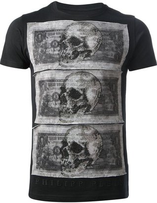 Philipp Plein dollar and skull print T-shirt