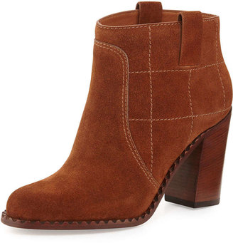 Marc by Marc Jacobs Checked Suede Ankle Bootie, Spice Cake