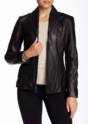 Cole Haan Shawl Collar Leather Jacket