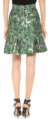J. Mendel Metallic Leaf Brocade Skirt