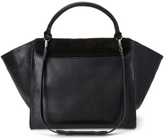 Forever 21 mixed faux leather satchel