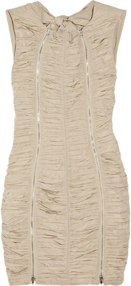 Carven Cutout-back ruched taffeta dress