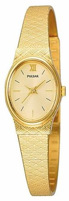 Pulsar - Ladies Gold Coloured Oval Dial Bracelet Watch Pk3032x1